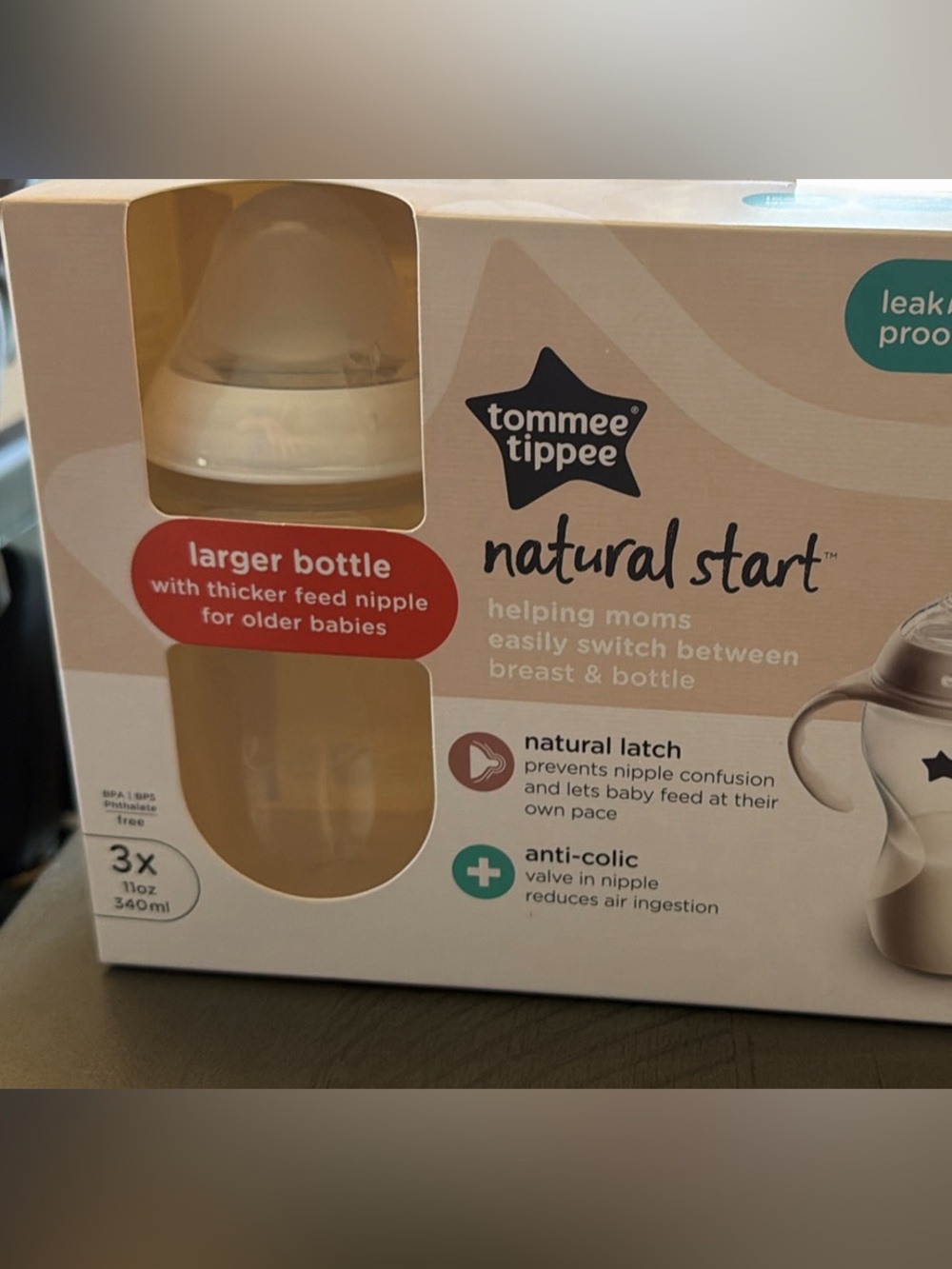 Tommee Tippee Natural Start Beige Baby Bottle - Leak Resistant